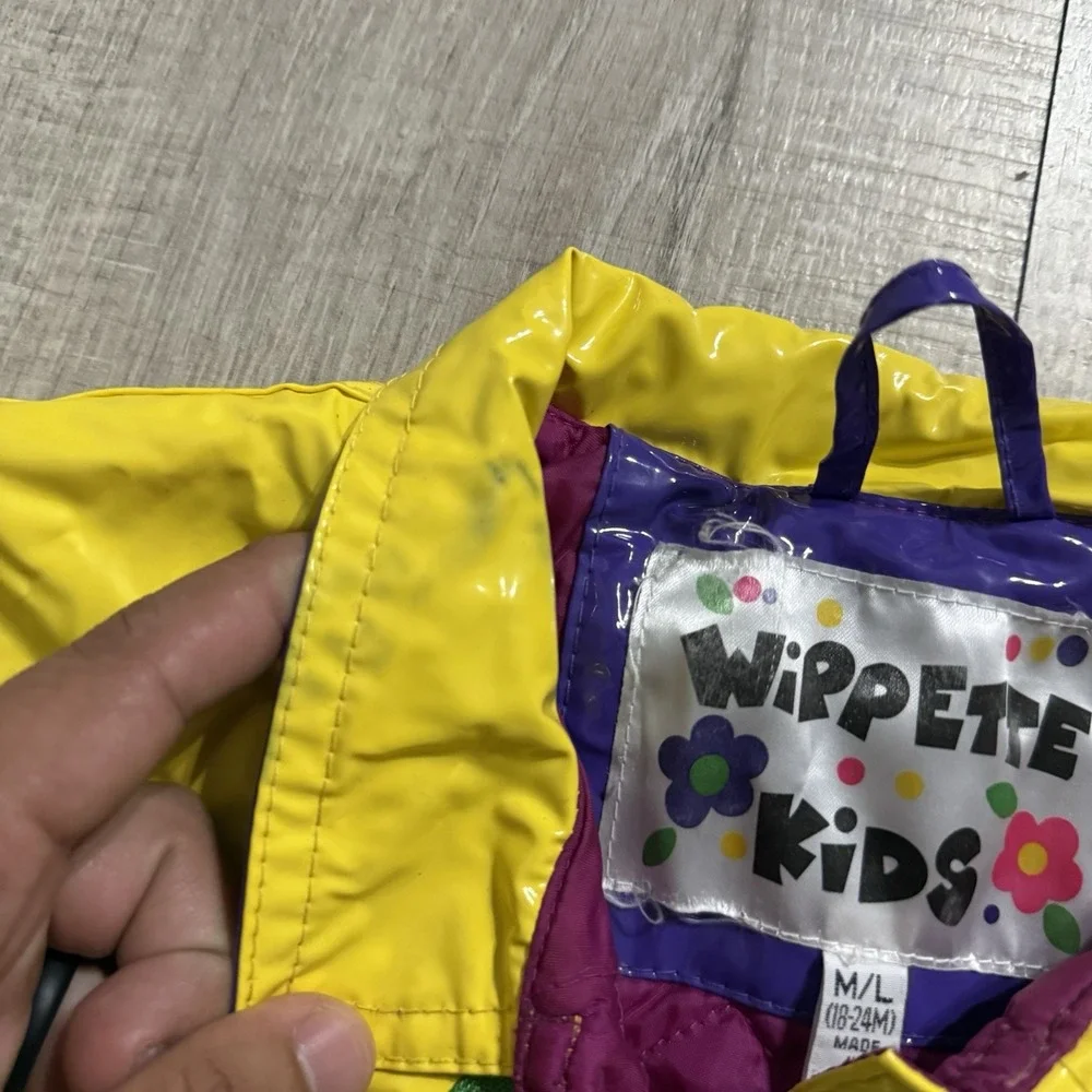 Driplets Wippette Girls flower Rain Coat Jacket Toddler Size M/L 18-24 Months